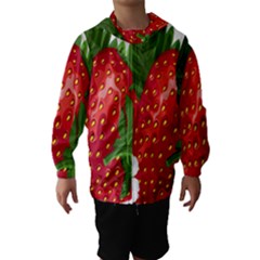 Strawberry Red Seed Leaf Green Hooded Wind Breaker (kids)