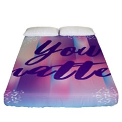 You Matter Purple Blue Triangle Vintage Waves Behance Feelings Beauty Fitted Sheet (california King Size) by Mariart