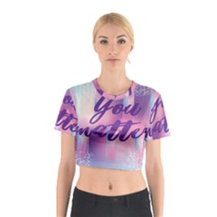 You Matter Purple Blue Triangle Vintage Waves Behance Feelings Beauty Cotton Crop Top