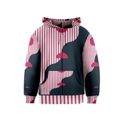 Waves Line Polka Dots Vertical Black Pink Kids  Zipper Hoodie