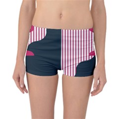 Waves Line Polka Dots Vertical Black Pink Reversible Boyleg Bikini Bottoms