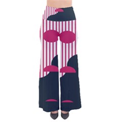 Waves Line Polka Dots Vertical Black Pink Pants