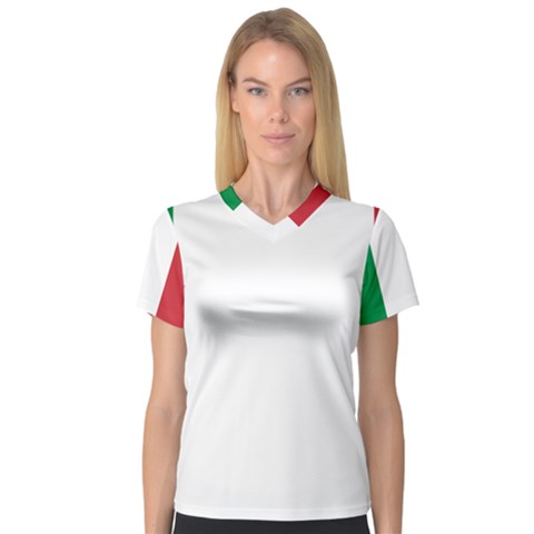 National Flag Of Italy  Women s V-neck Sport Mesh Tee by abbeyz71