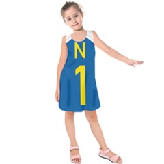 South Africa National Route N1 Marker Kids  Sleeveless Dress by abbeyz71