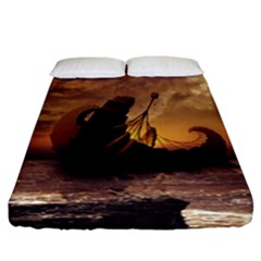 Steampunk Fractalscape, A Ship For All Destinations Fitted Sheet (california King Size)