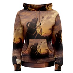 Steampunk Fractalscape, A Ship For All Destinations Women s Pullover Hoodie
