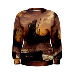 Steampunk Fractalscape, A Ship For All Destinations Women s Sweatshirt