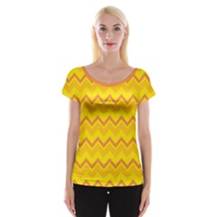 Zigzag (orange And Yellow) Cap Sleeve Tops