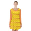 zigzag (Orange and yellow) Long Sleeve Velvet V-neck Dress View1