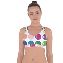 Brights Pastels Bubble Balloon Color Rainbow Cross String Back Sports Bra