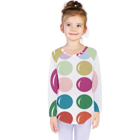 Brights Pastels Bubble Balloon Color Rainbow Kids  Long Sleeve Tee by Mariart