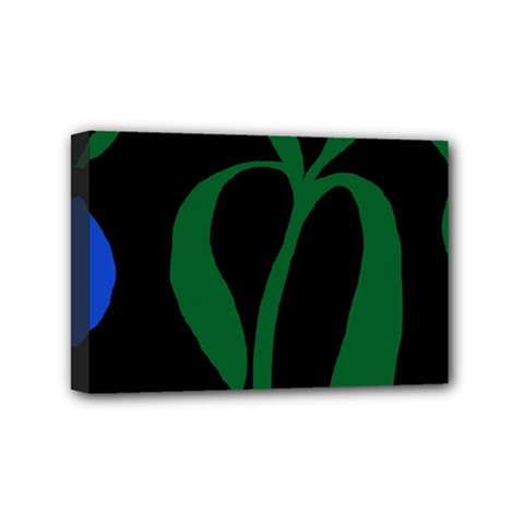 Flower Green Blue Polka Dots Mini Canvas 6  X 4  by Mariart