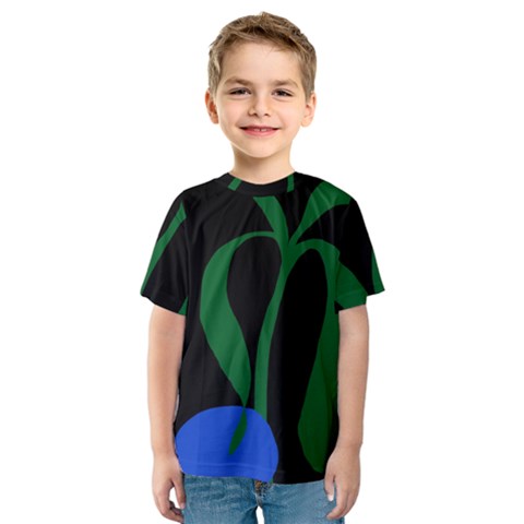 Flower Green Blue Polka Dots Kids  Sport Mesh Tee by Mariart