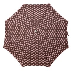 Chocolate Pink Hearts Gift Wrap Straight Umbrellas