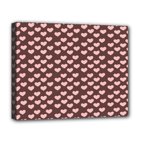 Chocolate Pink Hearts Gift Wrap Deluxe Canvas 20  X 16  