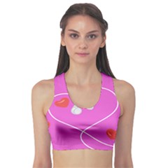 Heart Love Pink Red Sports Bra by Mariart