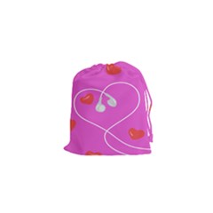 Heart Love Pink Red Drawstring Pouches (xs) 