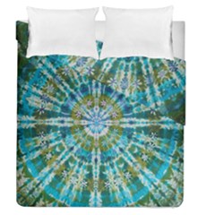 Green Flower Tie Dye Kaleidoscope Opaque Color Duvet Cover Double Side (Queen Size)