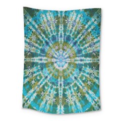 Green Flower Tie Dye Kaleidoscope Opaque Color Medium Tapestry