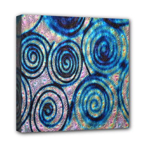 Green Blue Circle Tie Dye Kaleidoscope Opaque Color Mini Canvas 8  X 8  by Mariart