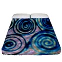 Green Blue Circle Tie Dye Kaleidoscope Opaque Color Fitted Sheet (Queen Size) View1