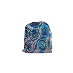 Green Blue Circle Tie Dye Kaleidoscope Opaque Color Drawstring Pouches (xs)  by Mariart