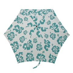 Hibiscus Flowers Green White Hawaiian Blue Mini Folding Umbrellas