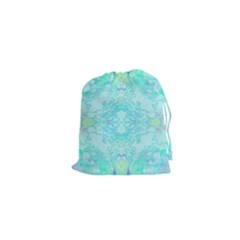 Green Tie Dye Kaleidoscope Opaque Color Drawstring Pouches (xs)  by Mariart
