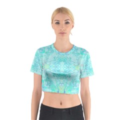 Green Tie Dye Kaleidoscope Opaque Color Cotton Crop Top