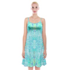 Green Tie Dye Kaleidoscope Opaque Color Spaghetti Strap Velvet Dress by Mariart