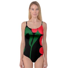 Illustrators Portraits Plants Green Red Polka Dots Camisole Leotard  by Mariart