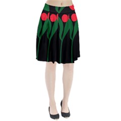 Illustrators Portraits Plants Green Red Polka Dots Pleated Skirt by Mariart