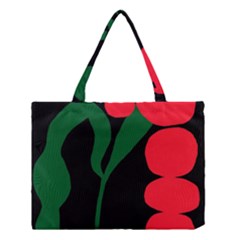 Illustrators Portraits Plants Green Red Polka Dots Medium Tote Bag by Mariart