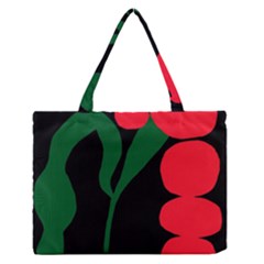 Illustrators Portraits Plants Green Red Polka Dots Medium Zipper Tote Bag