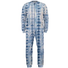 Indigo Grey Tie Dye Kaleidoscope Opaque Color Onepiece Jumpsuit (men) 