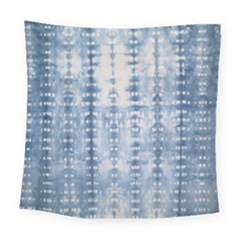 Indigo Grey Tie Dye Kaleidoscope Opaque Color Square Tapestry (large)