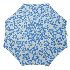 Hibiscus Flowers Seamless Blue Straight Umbrellas by Mariart