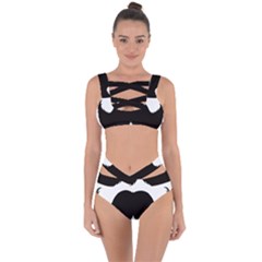 Mustache Owl Hair Black Man Bandaged Up Bikini Set  by Mariart