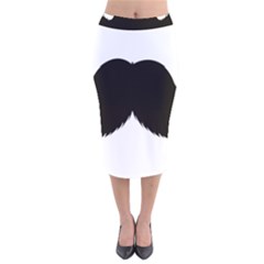 Mustache Owl Hair Black Man Velvet Midi Pencil Skirt by Mariart