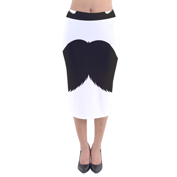 Mustache Owl Hair Black Man Velvet Midi Pencil Skirt