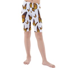 Butterfly Spoonflower Kids  Mid Length Swim Shorts