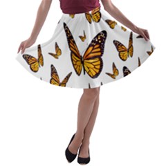 Butterfly Spoonflower A-line Skater Skirt by Mariart