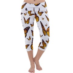 Butterfly Spoonflower Capri Yoga Leggings by Mariart