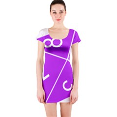 Number Purple Short Sleeve Bodycon Dress