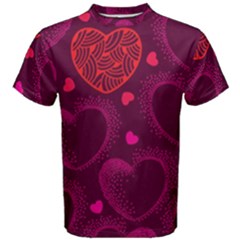 Love Heart Polka Dots Pink Men s Cotton Tee