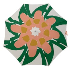 Peach Sunflower Flower Pink Green Straight Umbrellas