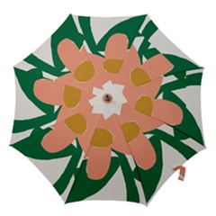 Peach Sunflower Flower Pink Green Hook Handle Umbrellas (medium) by Mariart