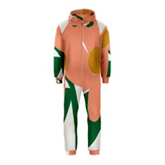 Peach Sunflower Flower Pink Green Hooded Jumpsuit (kids) by Mariart