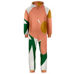 Peach Sunflower Flower Pink Green Hooded Jumpsuit (men) 