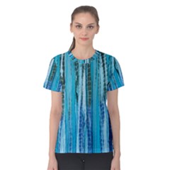 Line Tie Dye Green Kaleidoscope Opaque Color Women s Cotton Tee